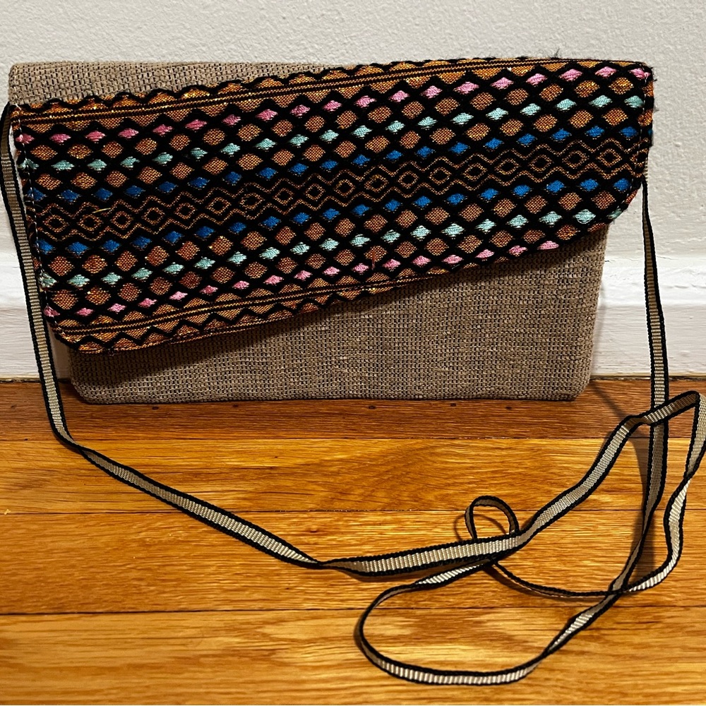African print cross body purse